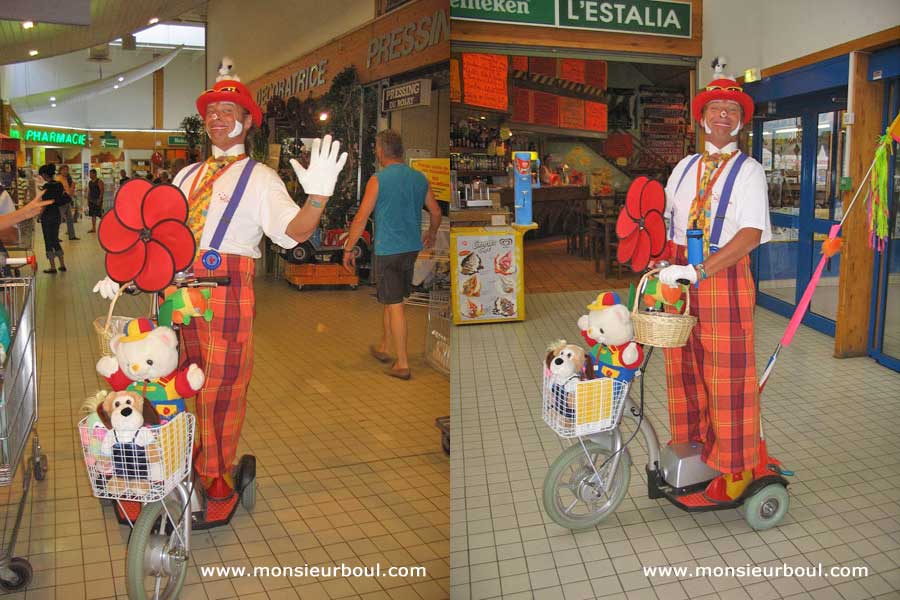 Monsieur Boul animation galerie marchande spectacle de rue anniversaire enfants